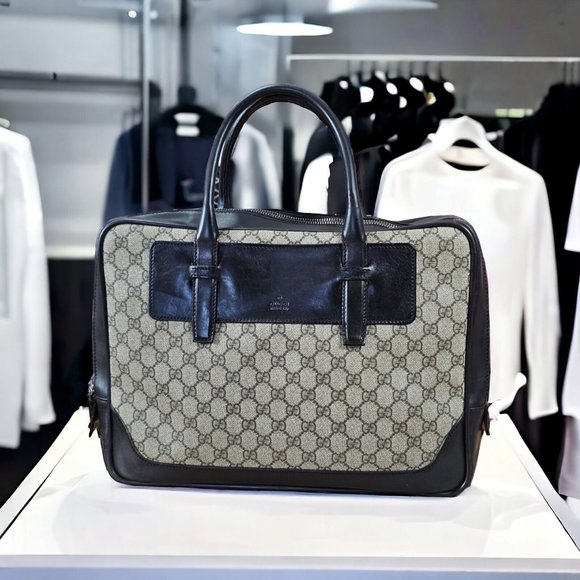 Gucci Other - GUCCI Vtg GG Guccissima Monogram Briefcase Business Bag Mens Tote Bag Leather
